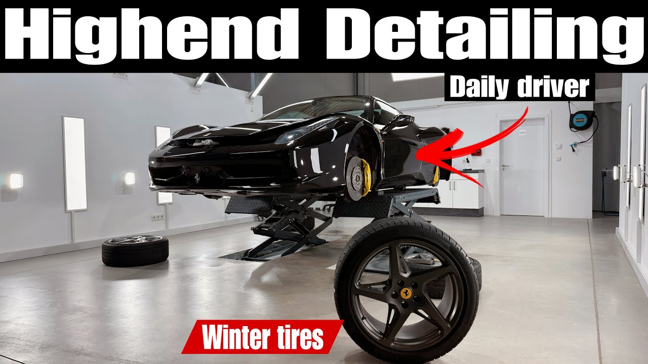First HIGHEND Detailing DAILY Ferrari 458 Spider after 13 years | Wash, polish, coating | Black-Gold