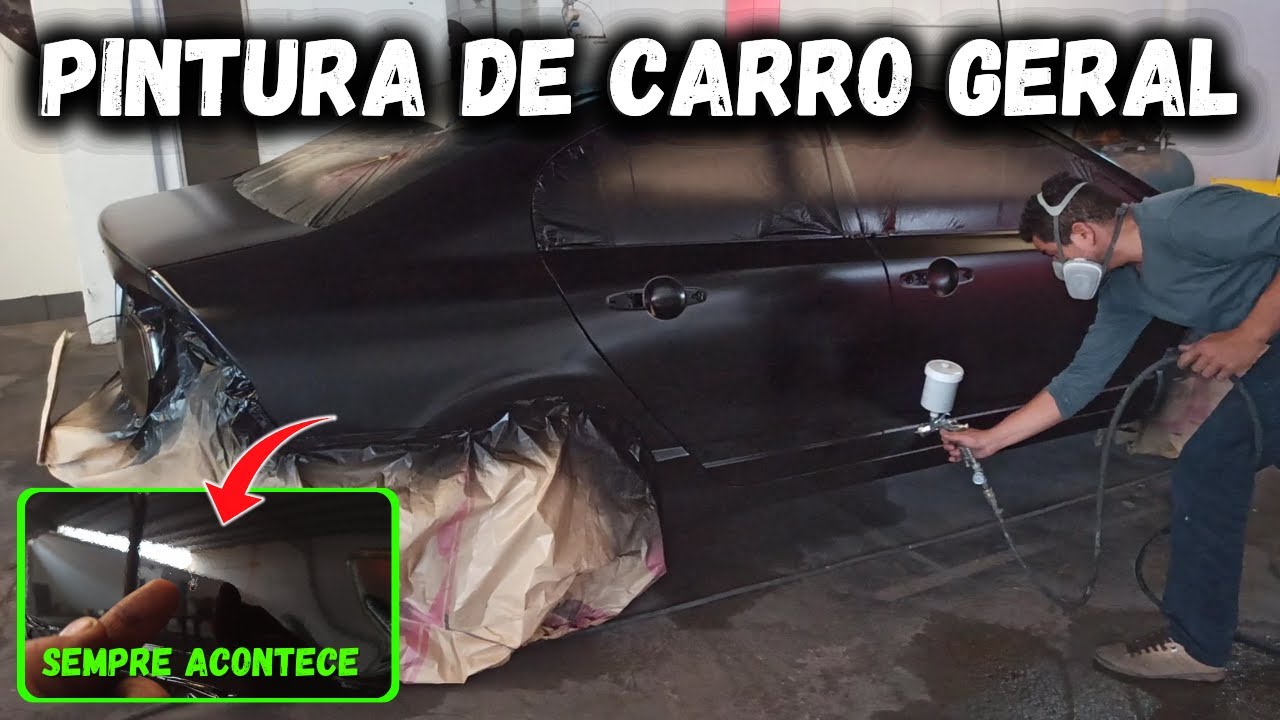 Como pintar CARRO GERAL para INICIANTES NA PINTURA AUTOMOTIVA | Pintura geral de um carro preto