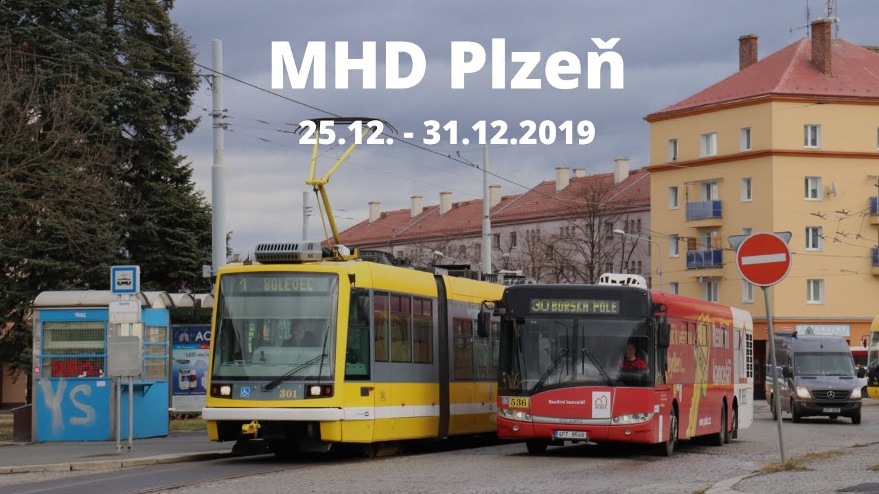 4K | [Plzeň] MHD Plzeň 25.12. - 31.12.2019 | Tramvaje, trolejbusy, autobusy