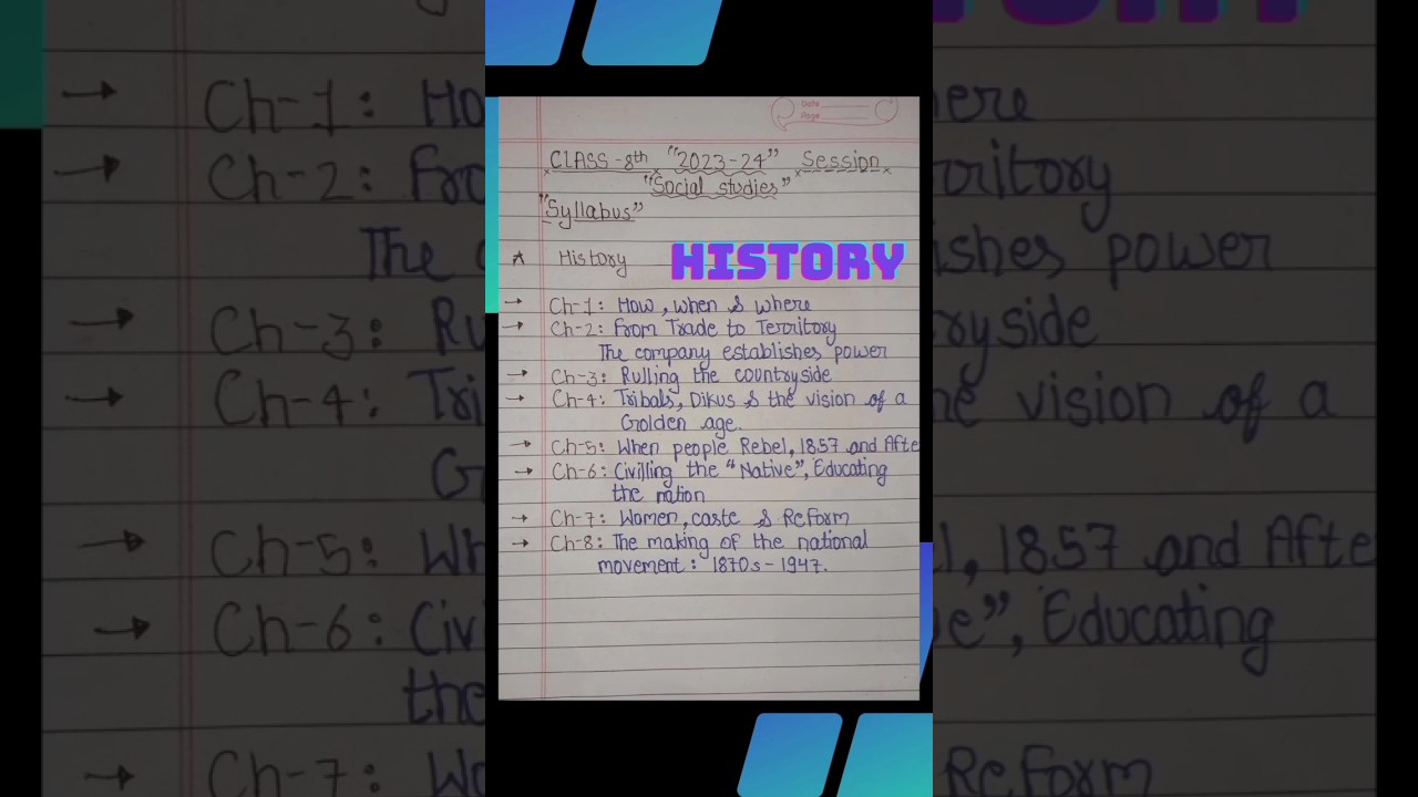 Class 8 | social science | syllabus | 2023-24 | academic edu | #syllabus #class8 #2023 #2024 #sst