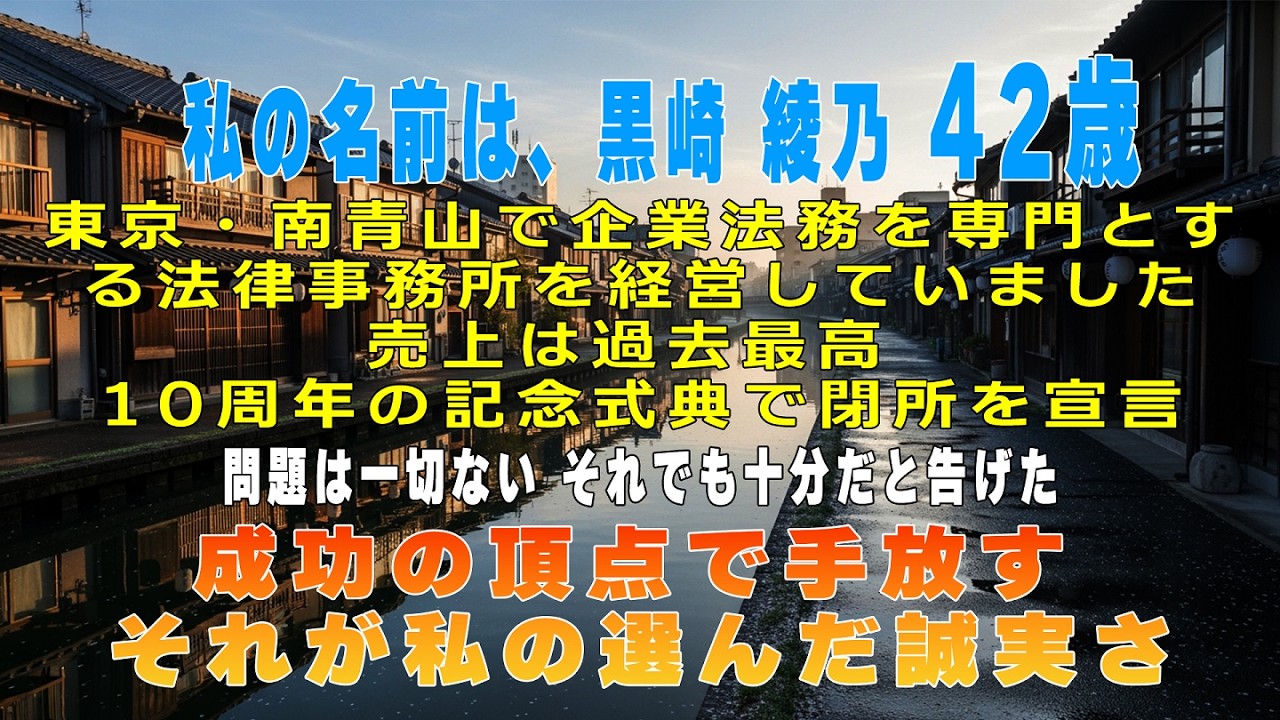 最も成功した10周年の記念日に、自分の名高い法律事務所を閉じた。