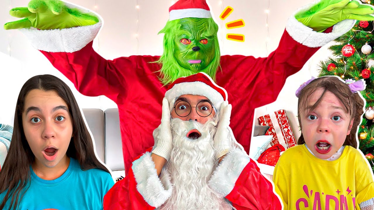 SARAH E ELOAH ajudam o PAPAI NOEL e salva o NATAL das mãos do GRINCH história engraçada PARA CRIANÇA