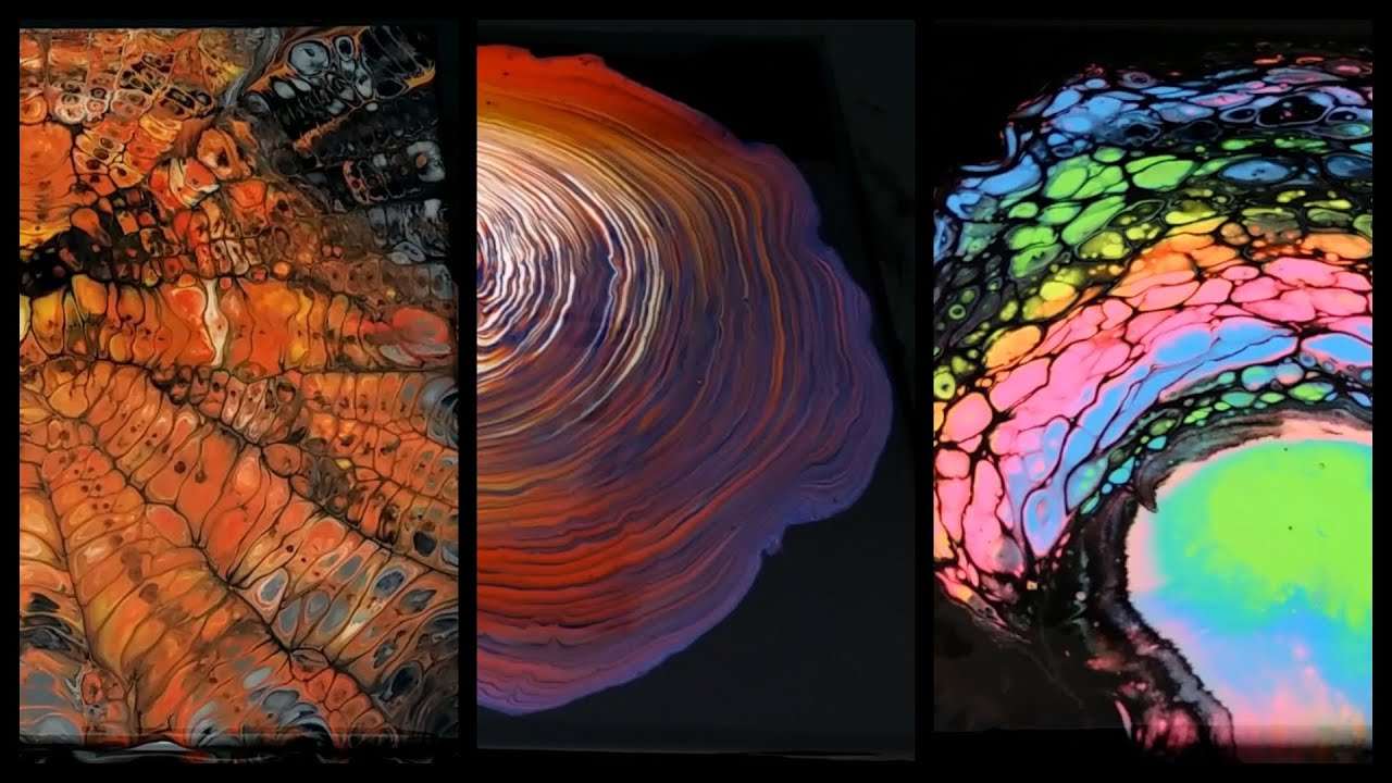 3 Acrylic Pours in 10 Minutes - 3 Different Abstract Paint Pouring Techniques