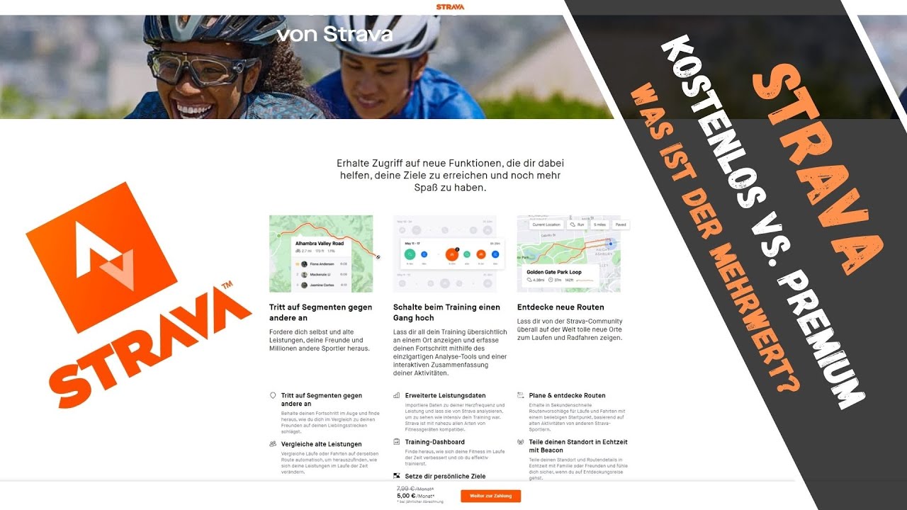 Strava Premium vs Kostenlos Version deutsch