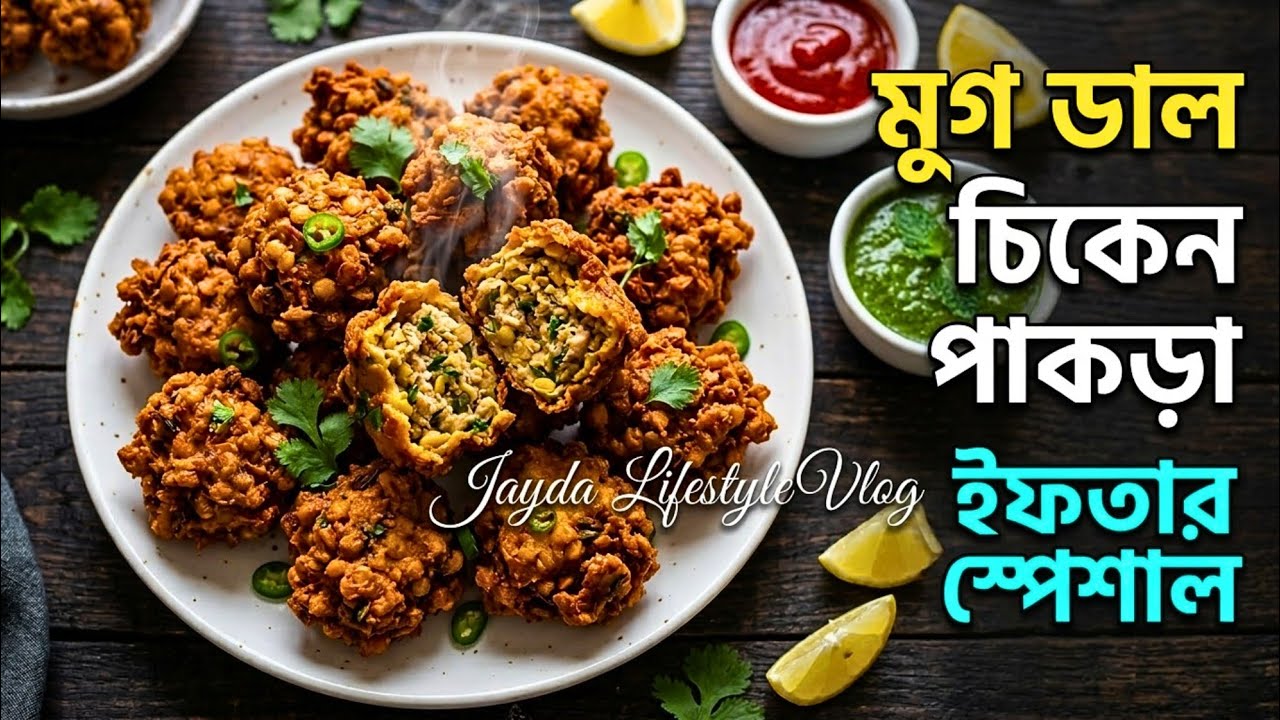 ১কাপ মুগ ডাল আর ১টুকরা মুরগির মাংস দিয়ে সুস্বাদু পাকড়া রেসিপি। Ramadan iftar pakora recipe।।