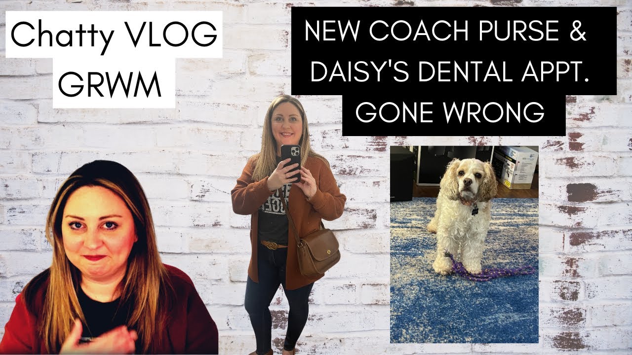 CHATTY VLOG // GRWM // NEW COACH PURSE & WHAT FITS // Daisy's Dental Appt Gone Wrong