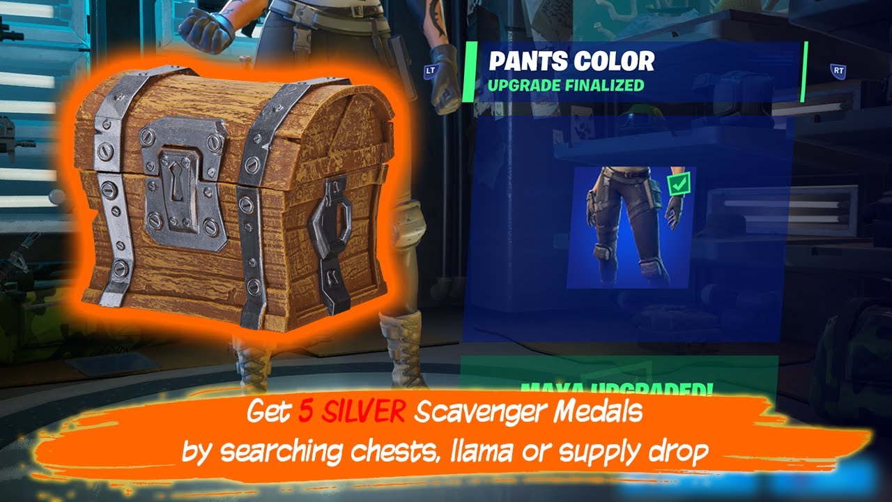FORTNITE - Get SILVER Scavenger medals by searching Chests, Llama or Supply drop