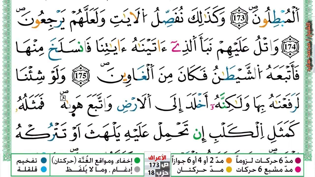 سورة الأعراف   المقطع 50  محمد سايد   ورش   مكررة   توسط البدل