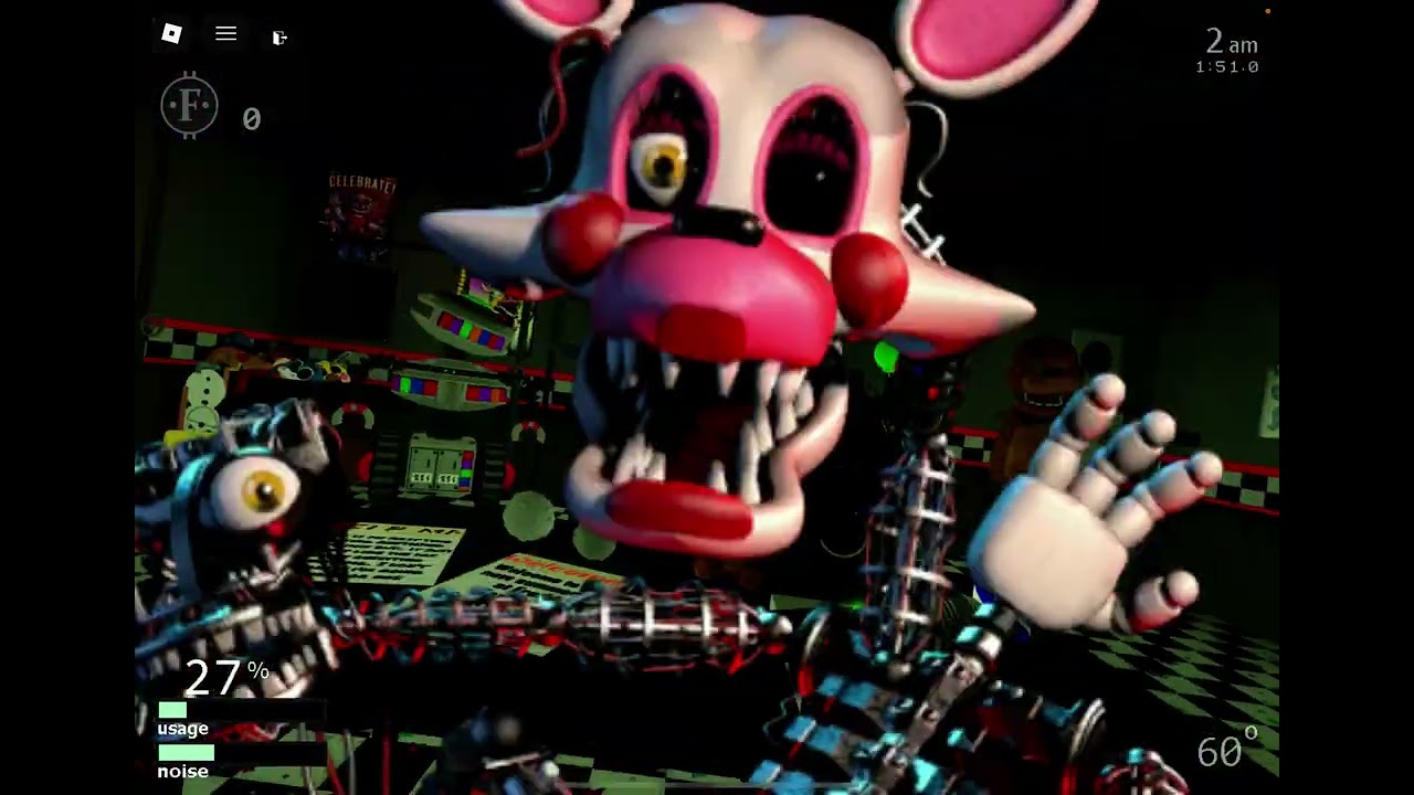 Roblox ultimate custom night and Mangle never goes away :( 