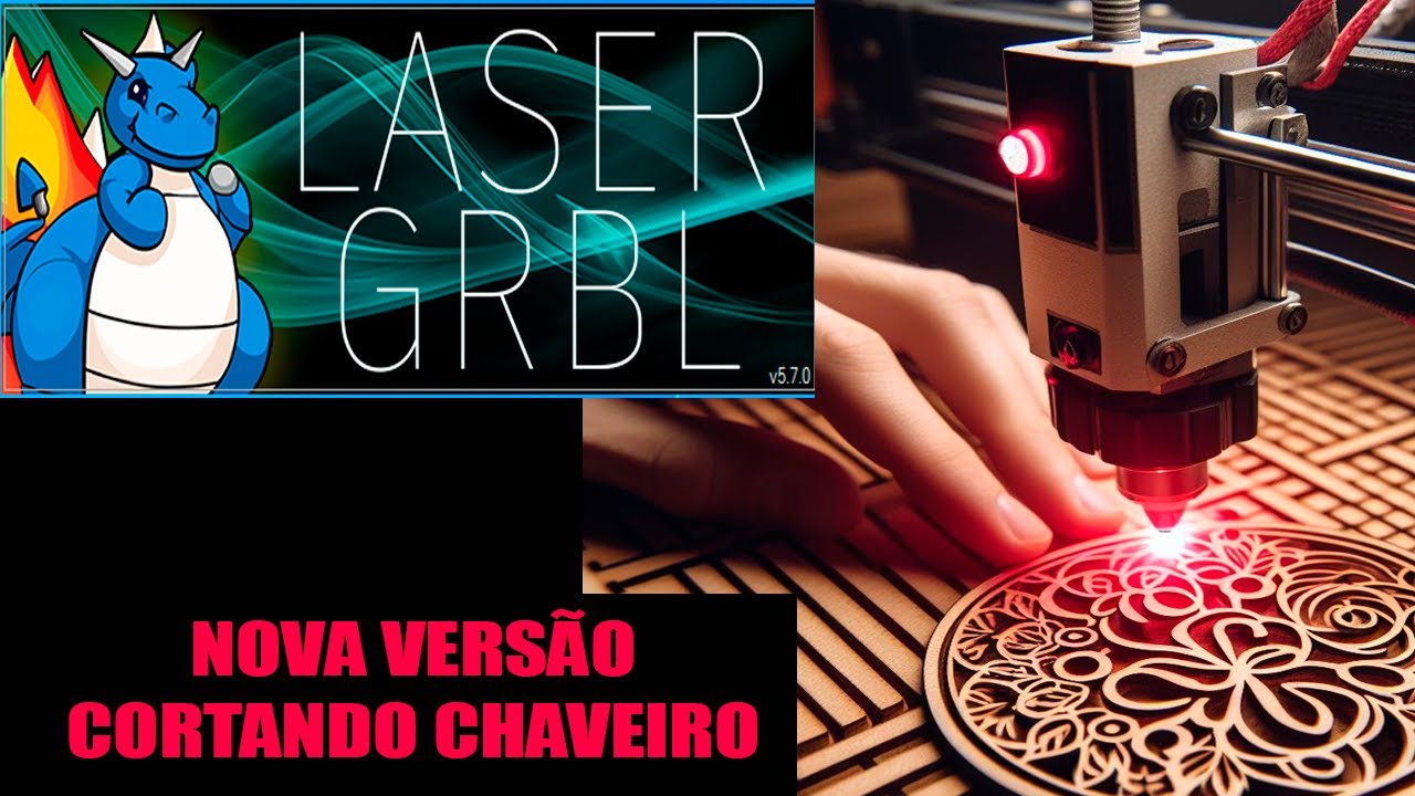 LASER GRBL NOVA VERSÃO CORTANDO CHAVEIRO