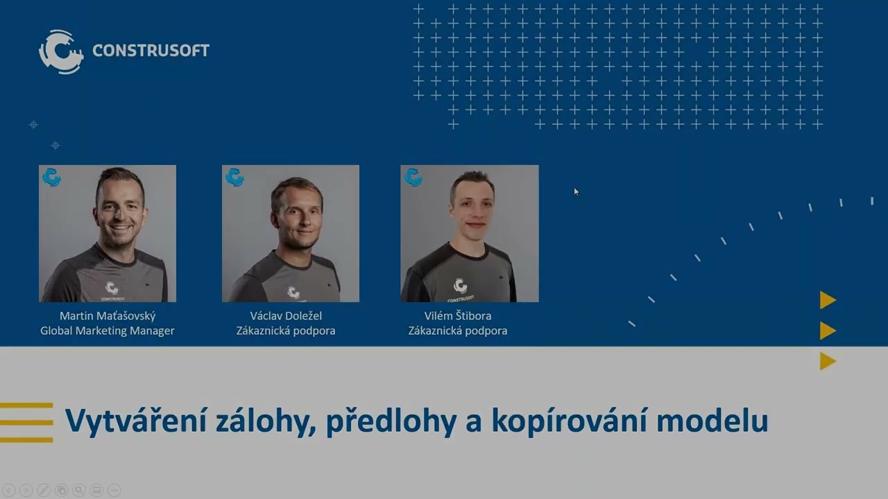 Webinář: Vytváření zálohy, předlohy a kopírování modelu v Tekla Structures