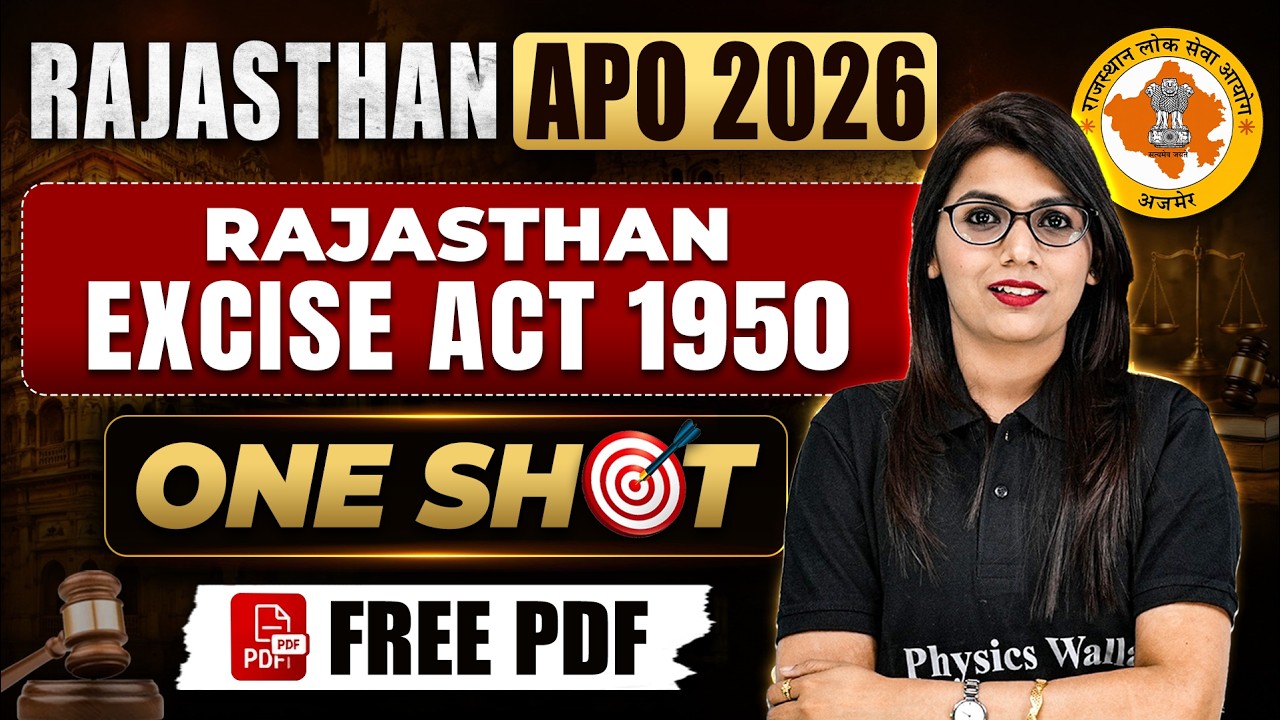 Rajasthan Excise Act in One Shot 🔥| Minor Law Excise Act | Rajasthan APO Pre 2026 | Judiciary By PW