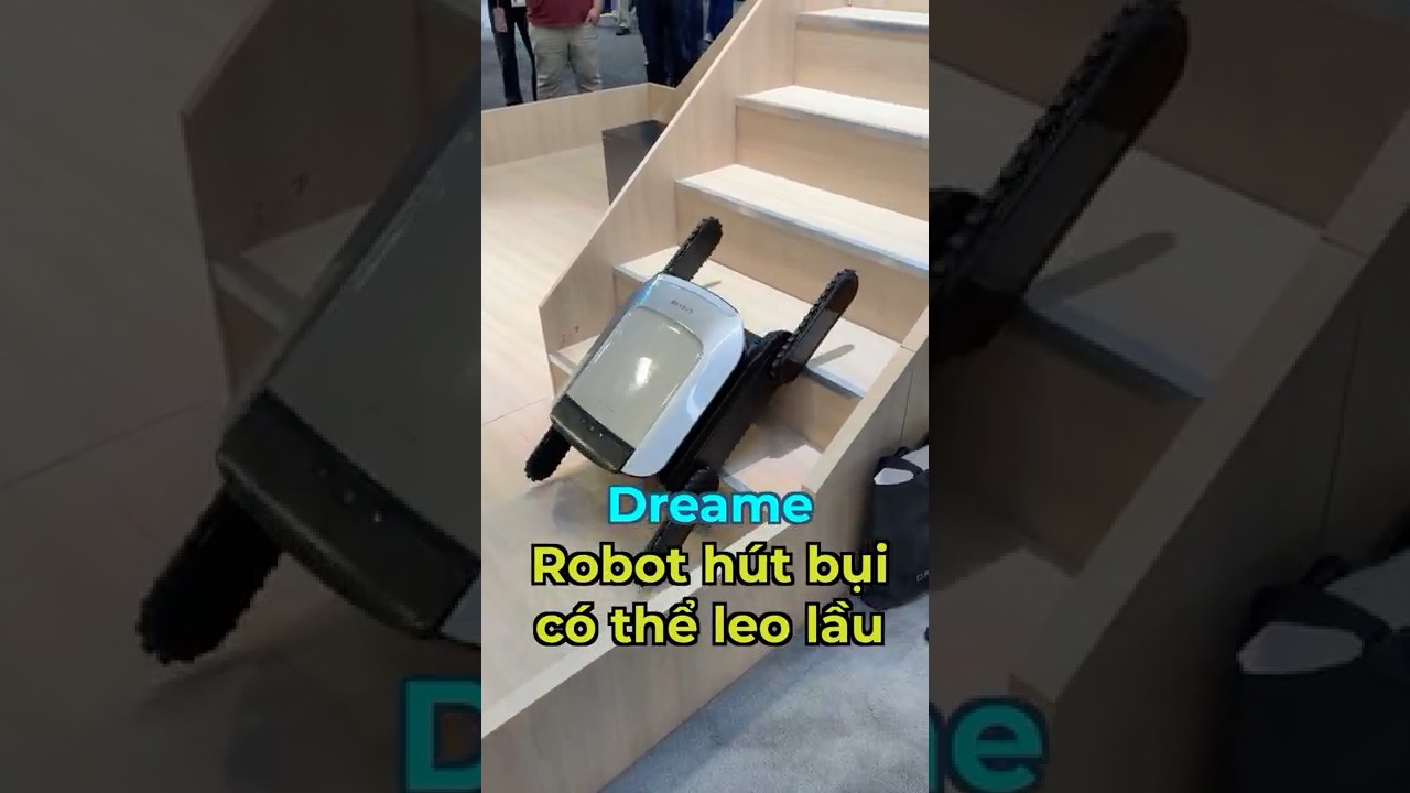 Robot leo cầu thang của Dreame, nó sẽ mang theo 1 con robot lau nhà bên trong  