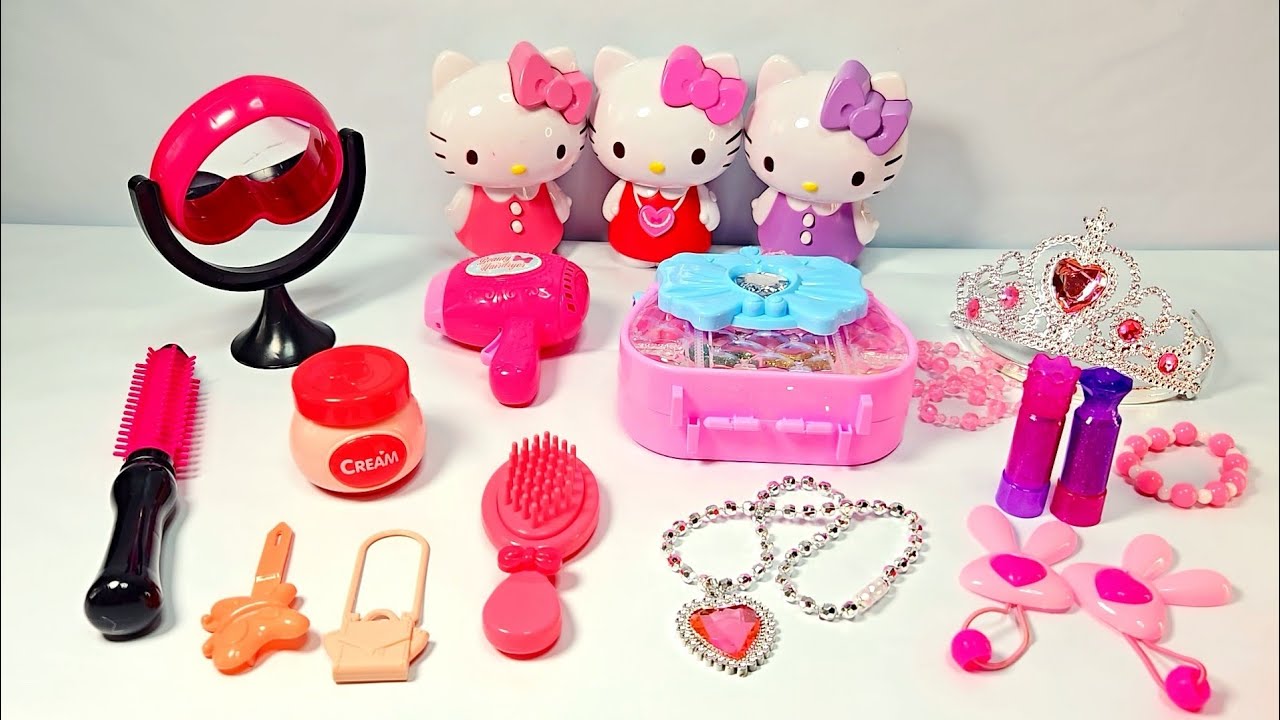 3 Minutes Satisfying with Unboxing HELLO KITTY Makeup Beauty Fashion Set ASMR | Hello kitty toys
