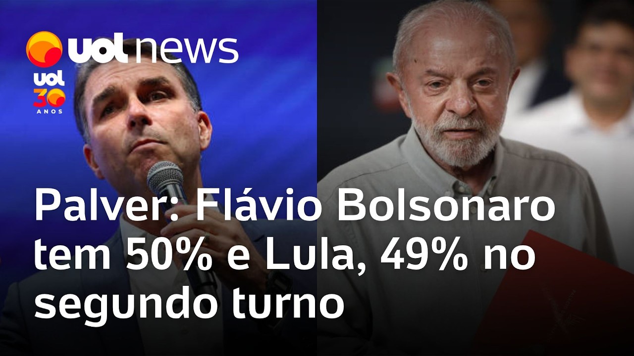Fl&aacute;vio Bolsonaro e Lula aparecem tecnicamente empatados no segundo turno, aponta Palver