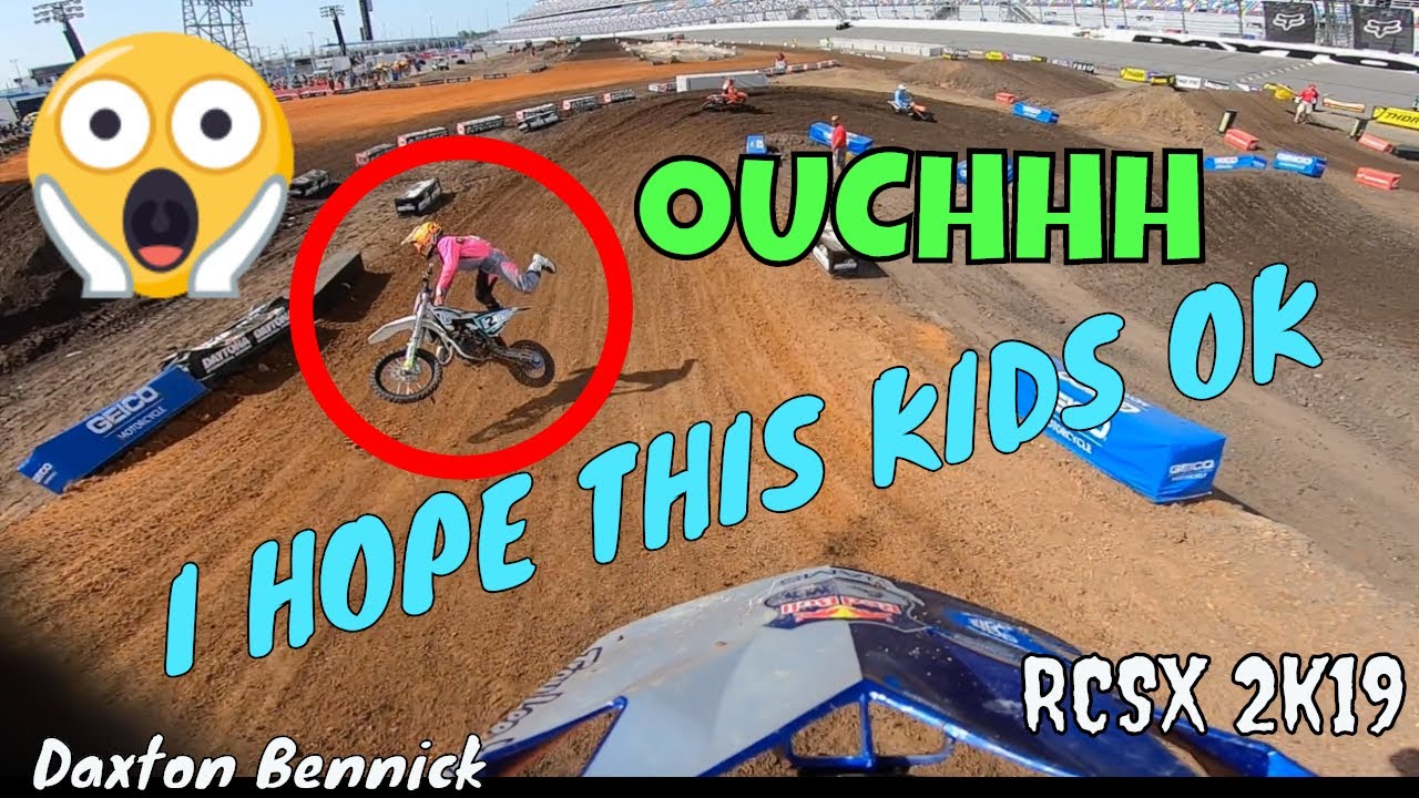 GoPro   Daxton Bennick   2 Dirtbike Crashes  Caught on Camera  Daytona  RCSX 2019