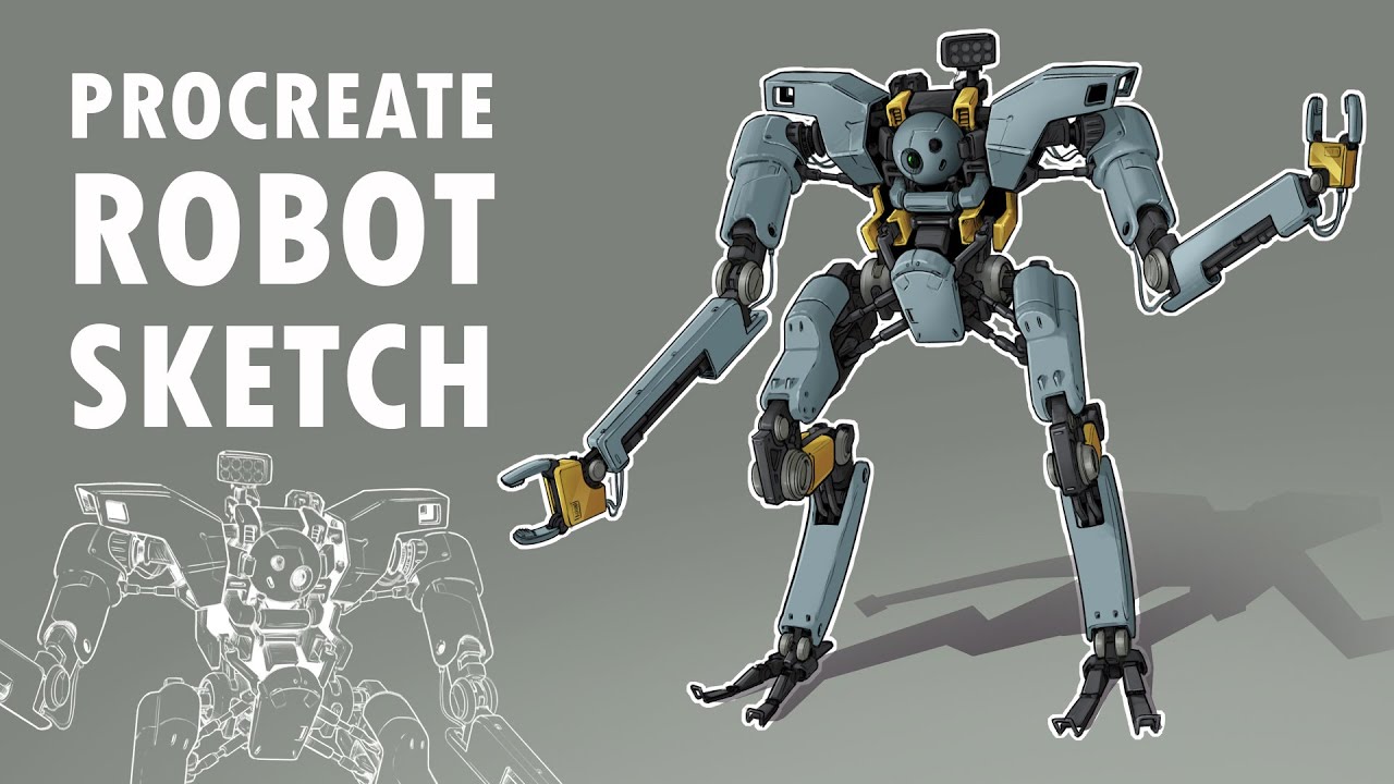 Mech Drawing Process with Procreate