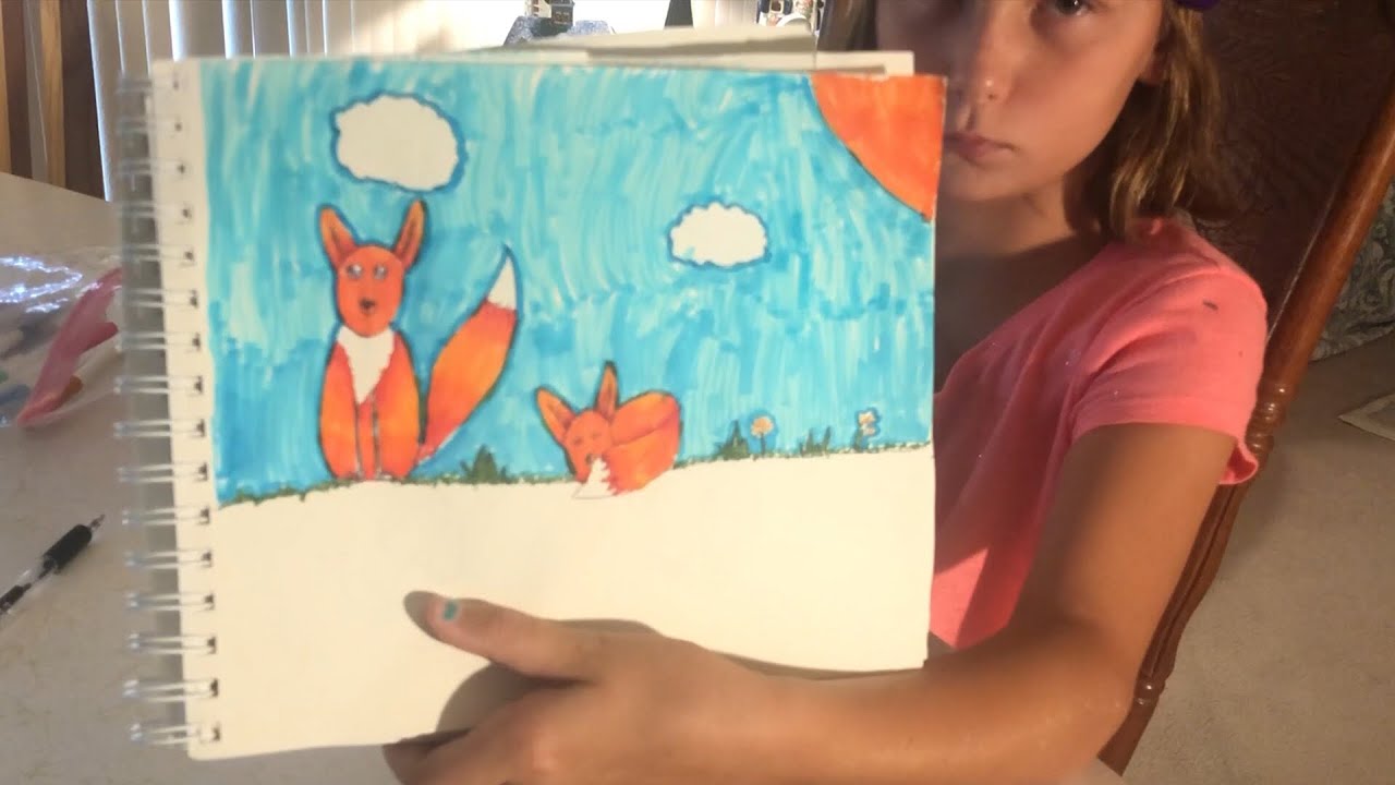 ASMR Drawing & Coloring A Fox Scene