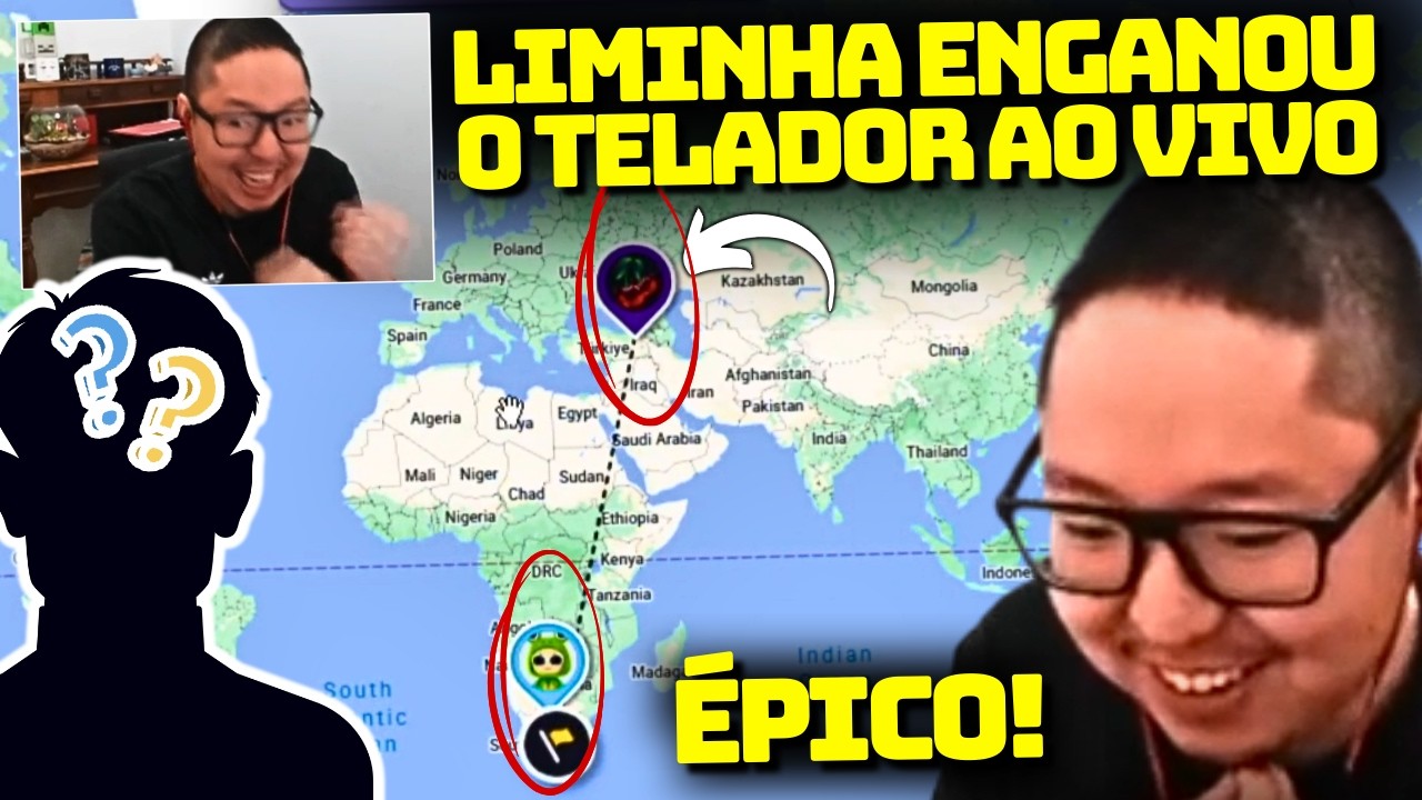 LIMINHA ENGANA TELADOR  E FAZ ELE PASSAR VERGONHA NO GEOGUESS DE FORMA ÉPICA AO VIVO