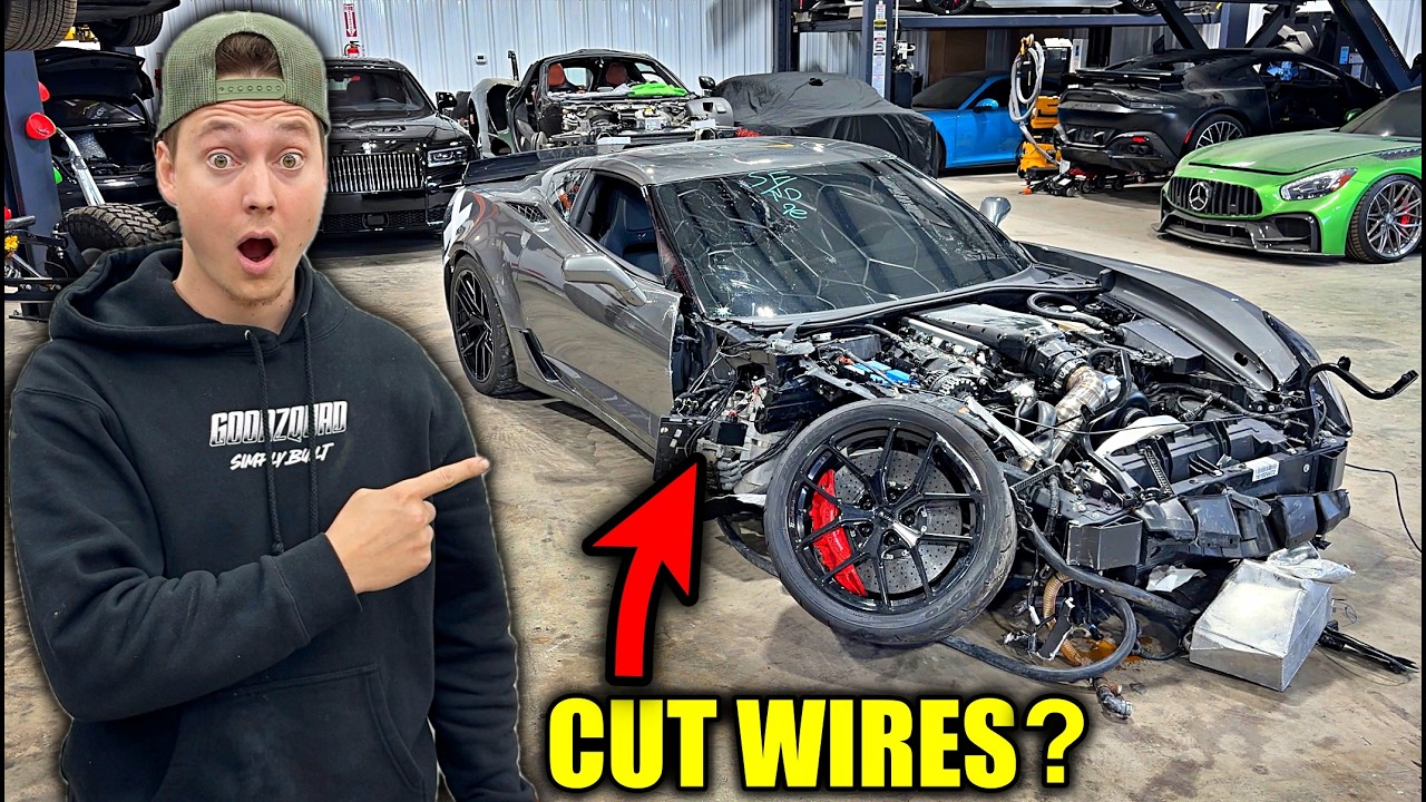 Мы купили разбитый Corvette Z06... Но кто-то перерезал провода питания.