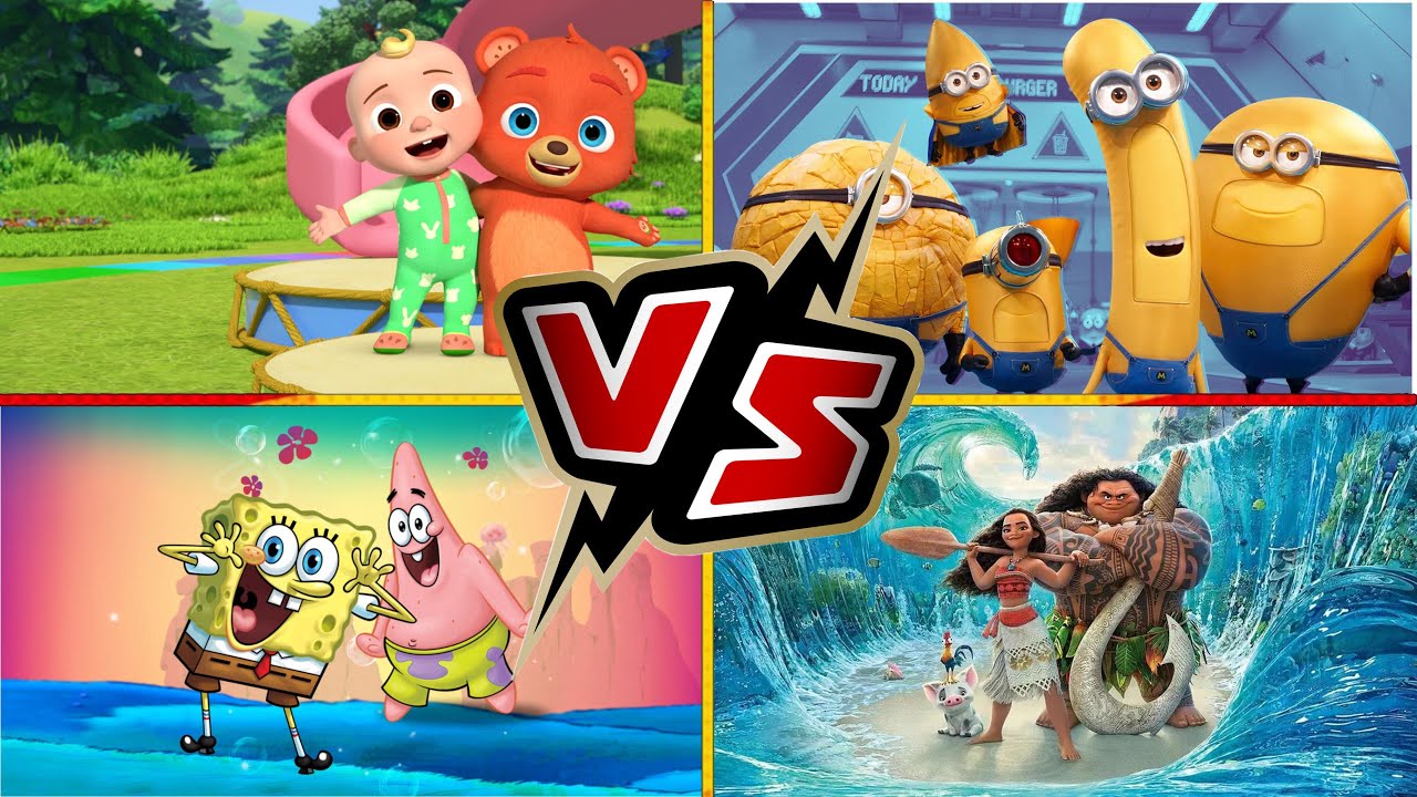 COCOMELON🆚DESPICABLE ME🆚SPONGEBOB🆚MOANA