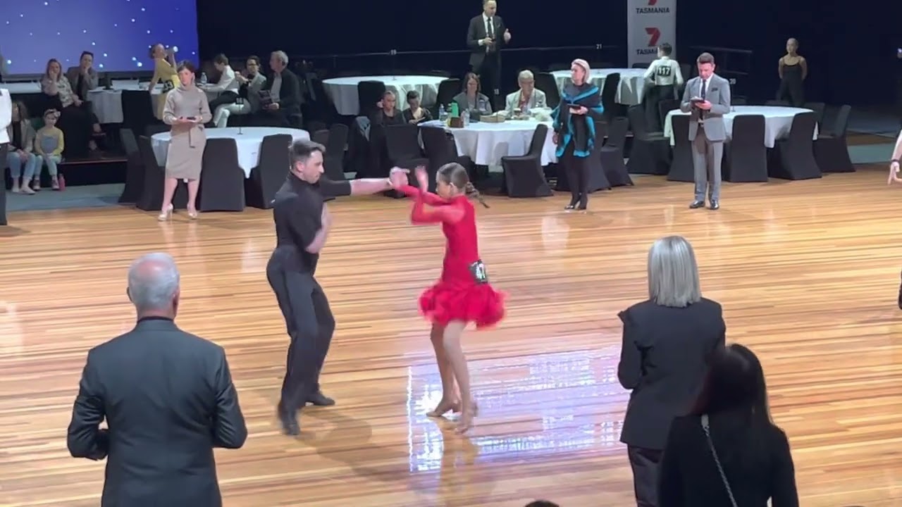 Janie Kogan & Aric Yegudkin 1st Place Coach/student U16 Tasmania Open Dancesport Championships 2022
