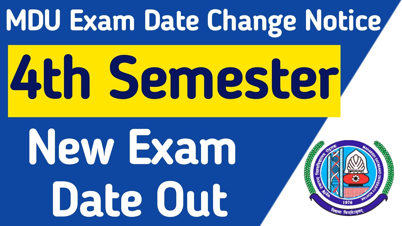 Mdu Exam Date Change Notice | Mdu 4th semester new exam date | Mdu 4th Semester examdate change 2022