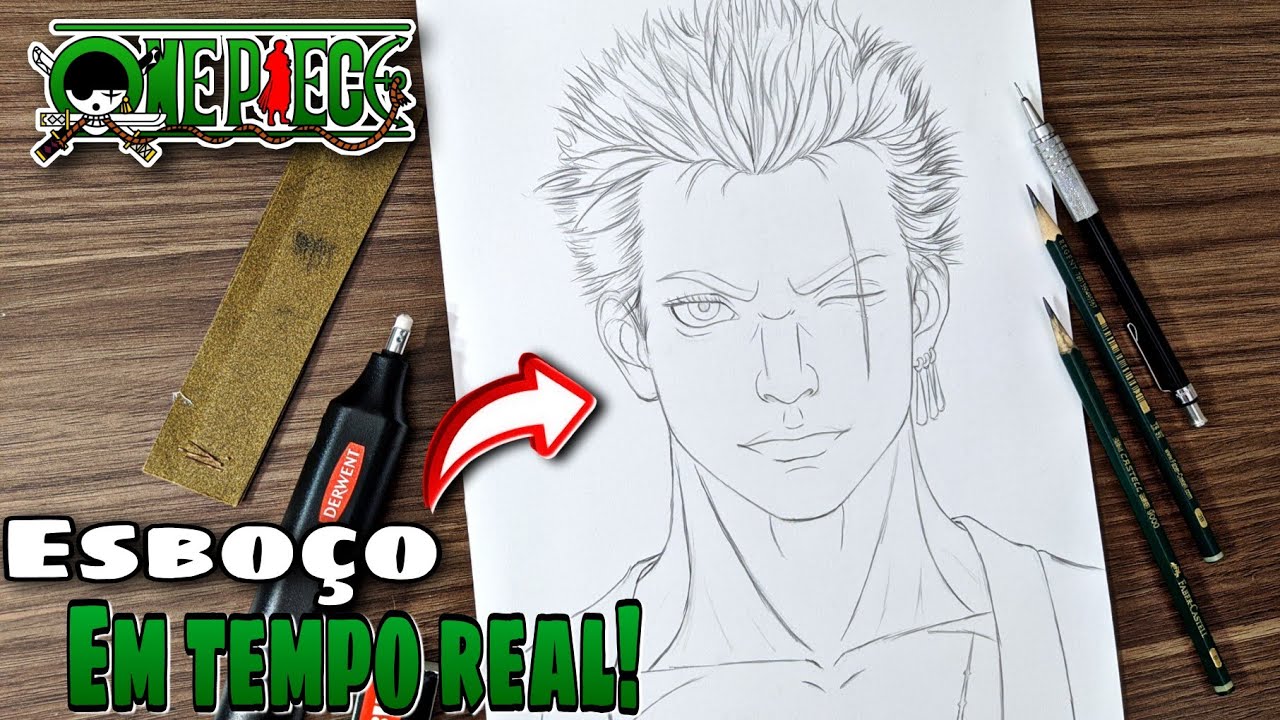 Esboço em Tempo Real do Roronoa Zoro [ One Piece ]