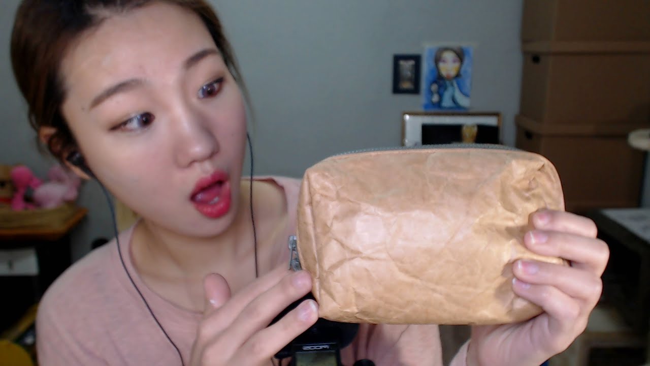[한국어 ASMR] 종이파우치가 있다?? 눈 밟는 소리를 연구해봤습니다, Crinkle and Snow sound!
