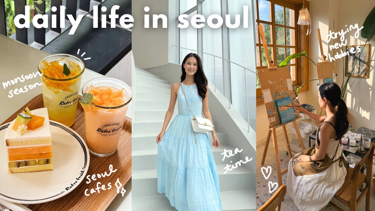 seoul vlog 🎨 painting cafe, starting golf, rainy season, cooking with hubby, simple & ordinary days