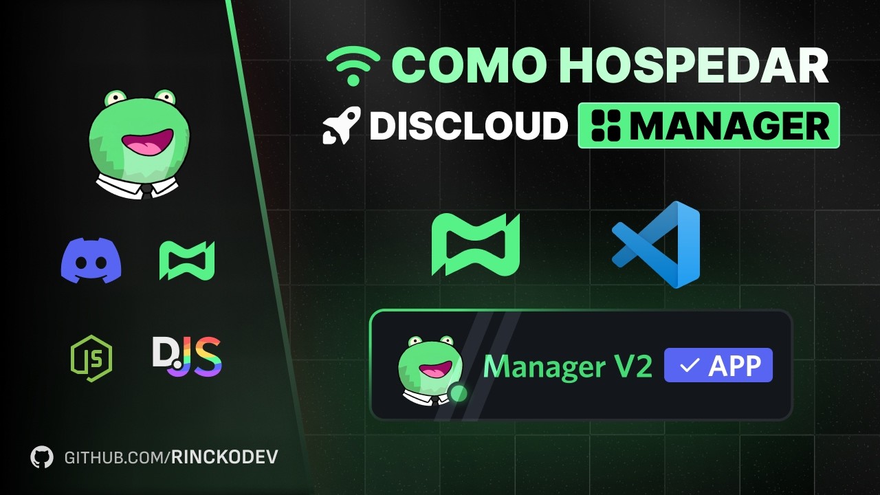 Como hospedar bot manager para gerenciar outros bots - discord.js v14 - Discloud Manager V2 💚