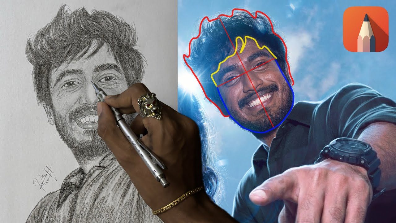 How to Draw Abishan Jeevinth from With Love ❤️ | Pencil Drawing Tutorial | RJ Art Gallery