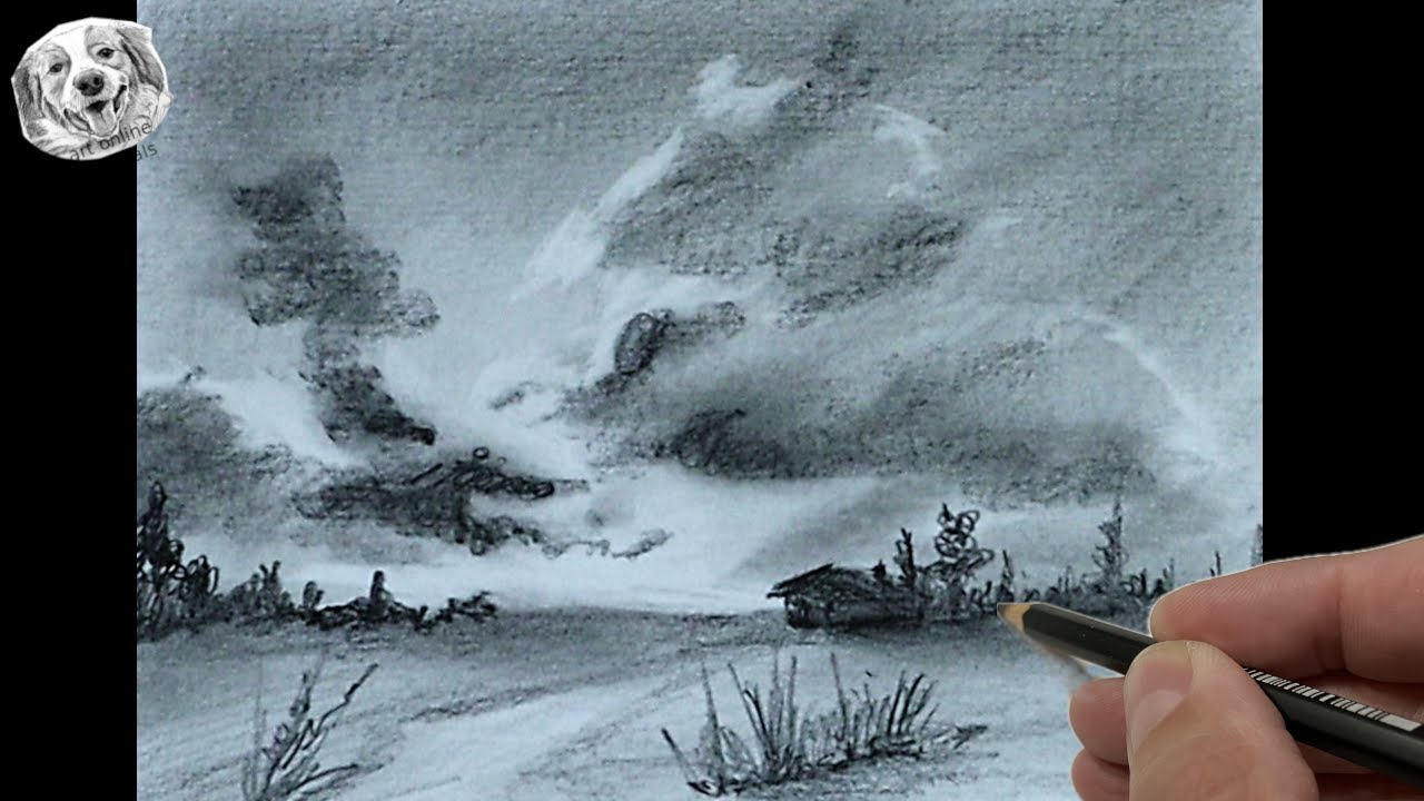 How to Draw a Landscape with pencil step by step and very easy 2