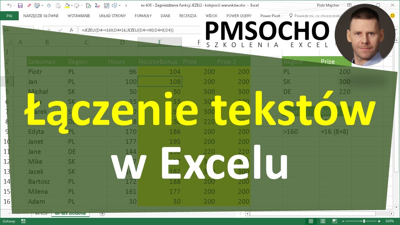 EXCEL - Łączenie tekstów