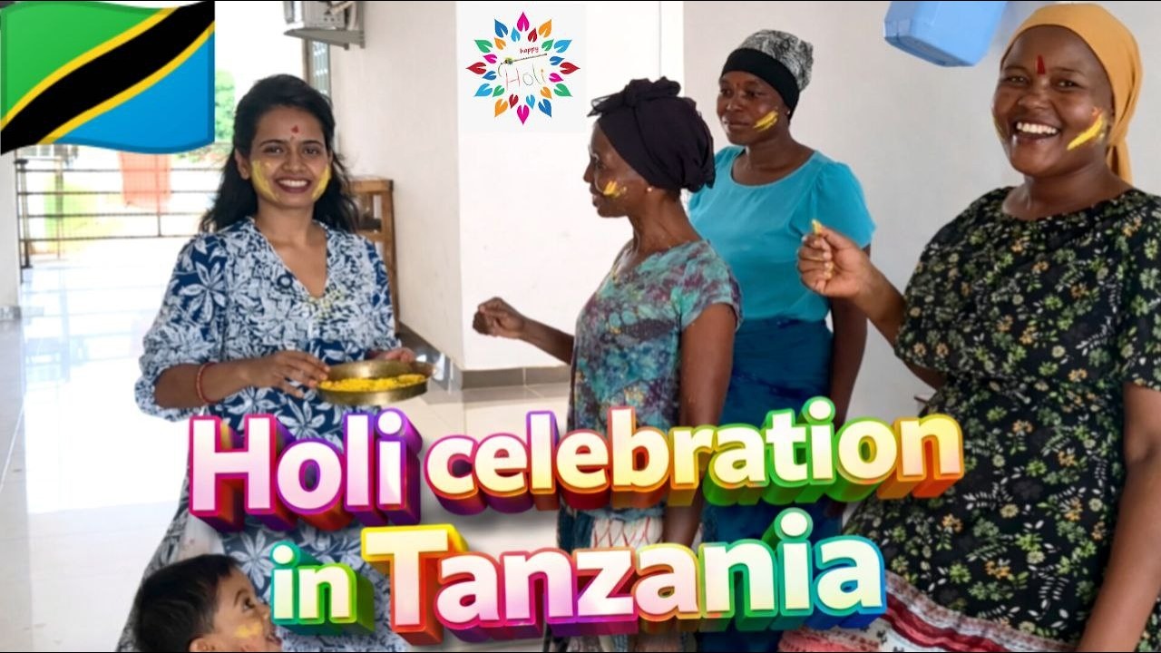African Logon ke Sath Holi Celebration in Tanzania 🇹🇿 || 🇮🇳 Indian Holi in Africa 🌍#vlog  