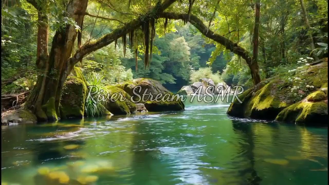 Beautiful Forest Stream Sounds and Birdsong, Flowing Water Sounds, ASMR