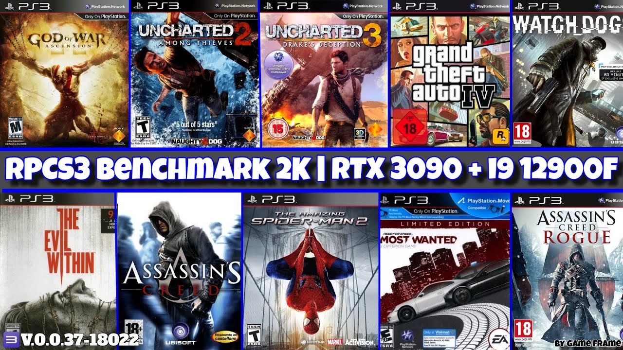 RPCS3 v0.0.37 Benchmark | RTX 3090, i9-12900F & 32GB RAM | 10 Iconic PS3 Games in 2K Vulkan