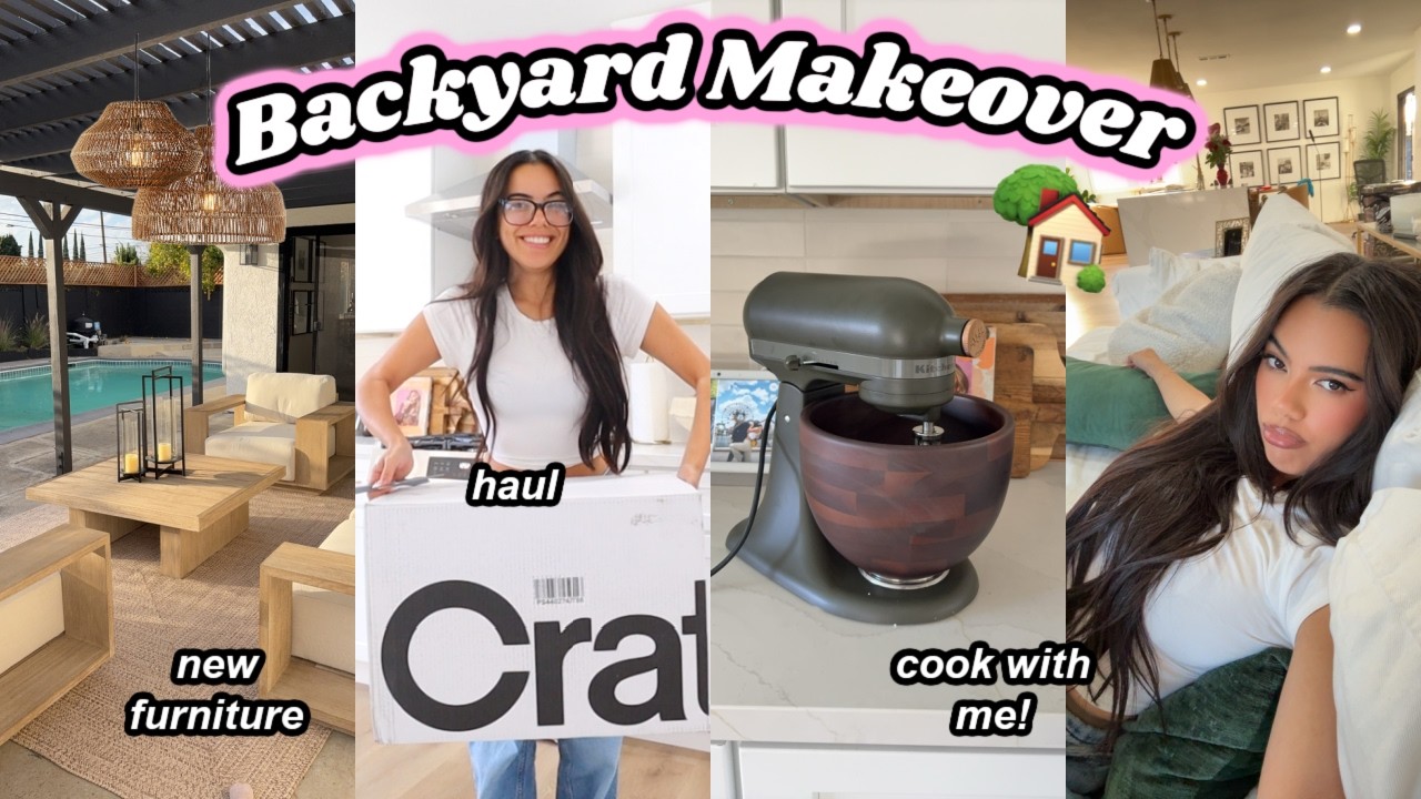 MOVING VLOGS: Backyard Makeover, New Furniture/Appliances & Cooking!