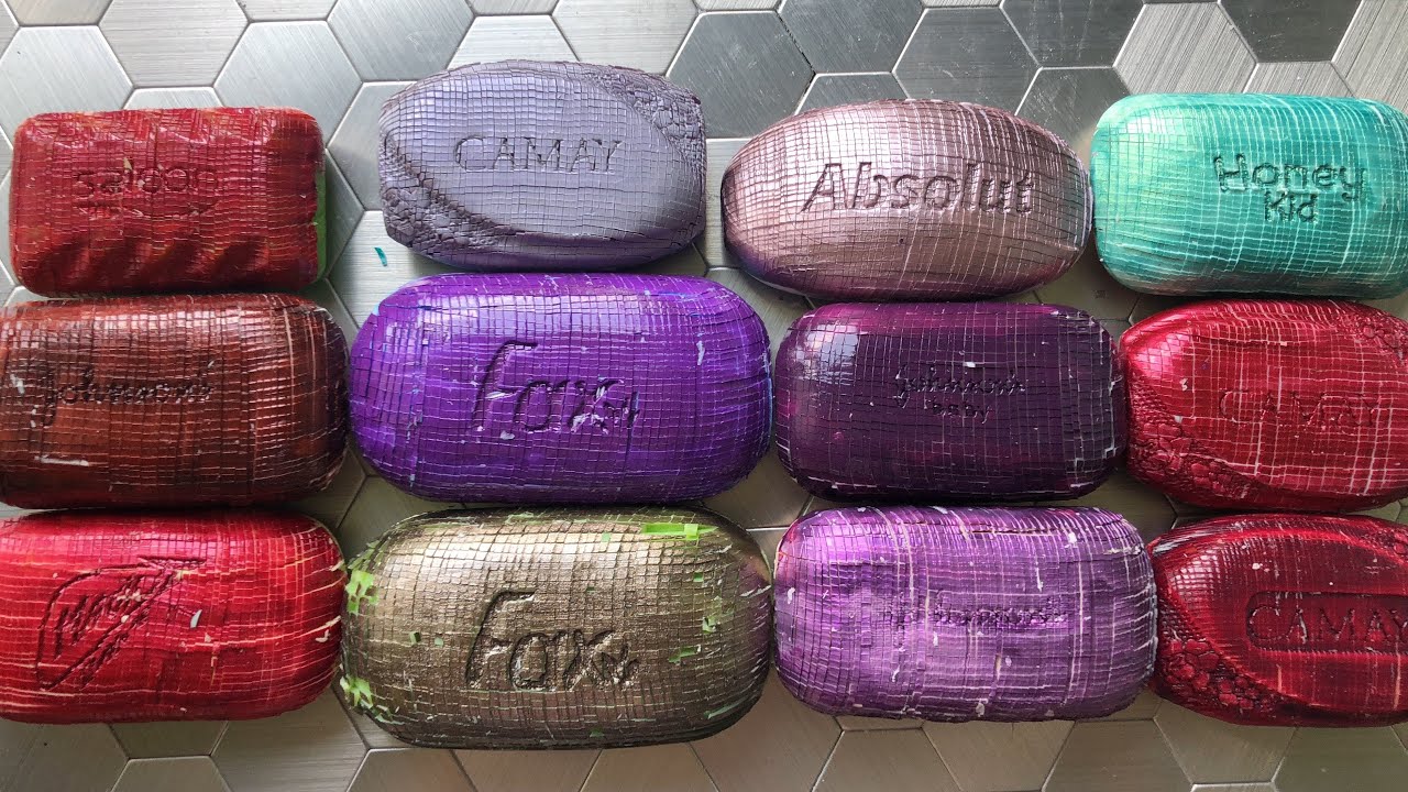 ASMR cutting colored soap cubes/ резка крашенных кубиков на мыле