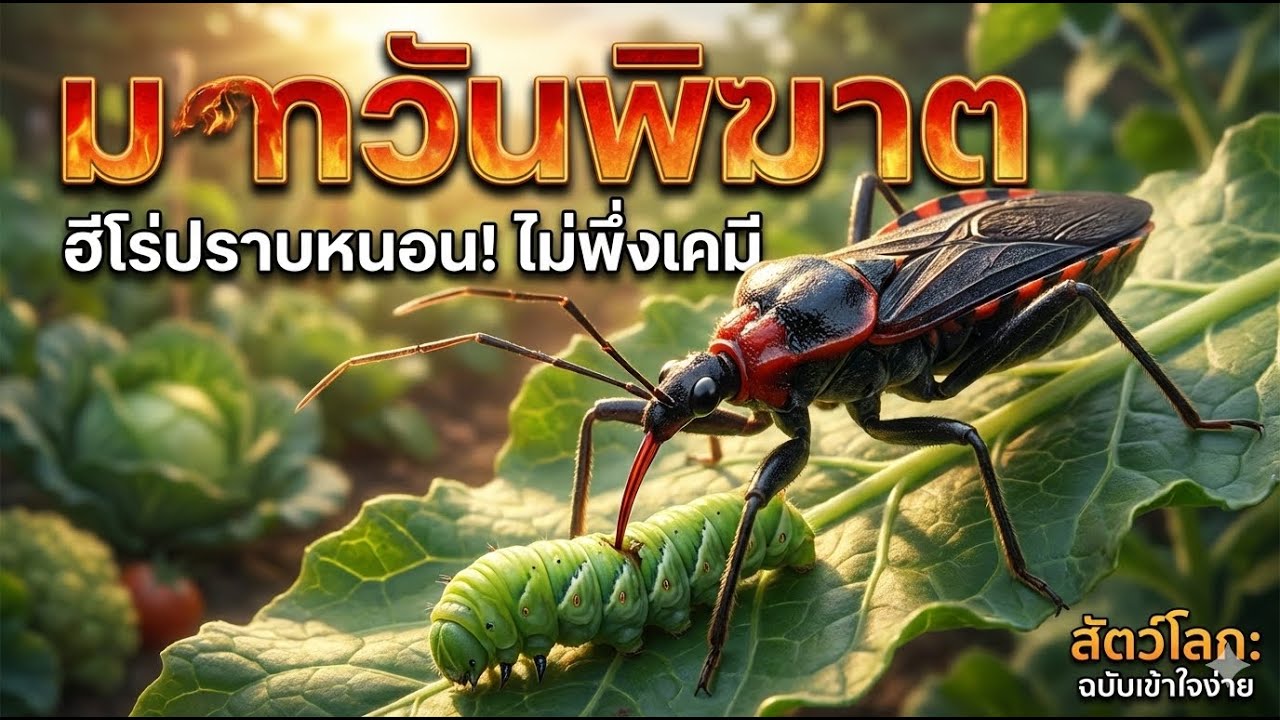 อย่าเพิ่งฆ่า! 🛑 นี่คือ 'มวนพิฆาต' นักฆ่าหน้าโหดที่ช่วยกำจัดหนอนให้สวนคุณ (ฟรีๆ)
