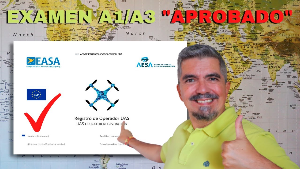 Examen AESA para obtener certificado para operador de UAS categoría abierta subcategoría A1 y A3