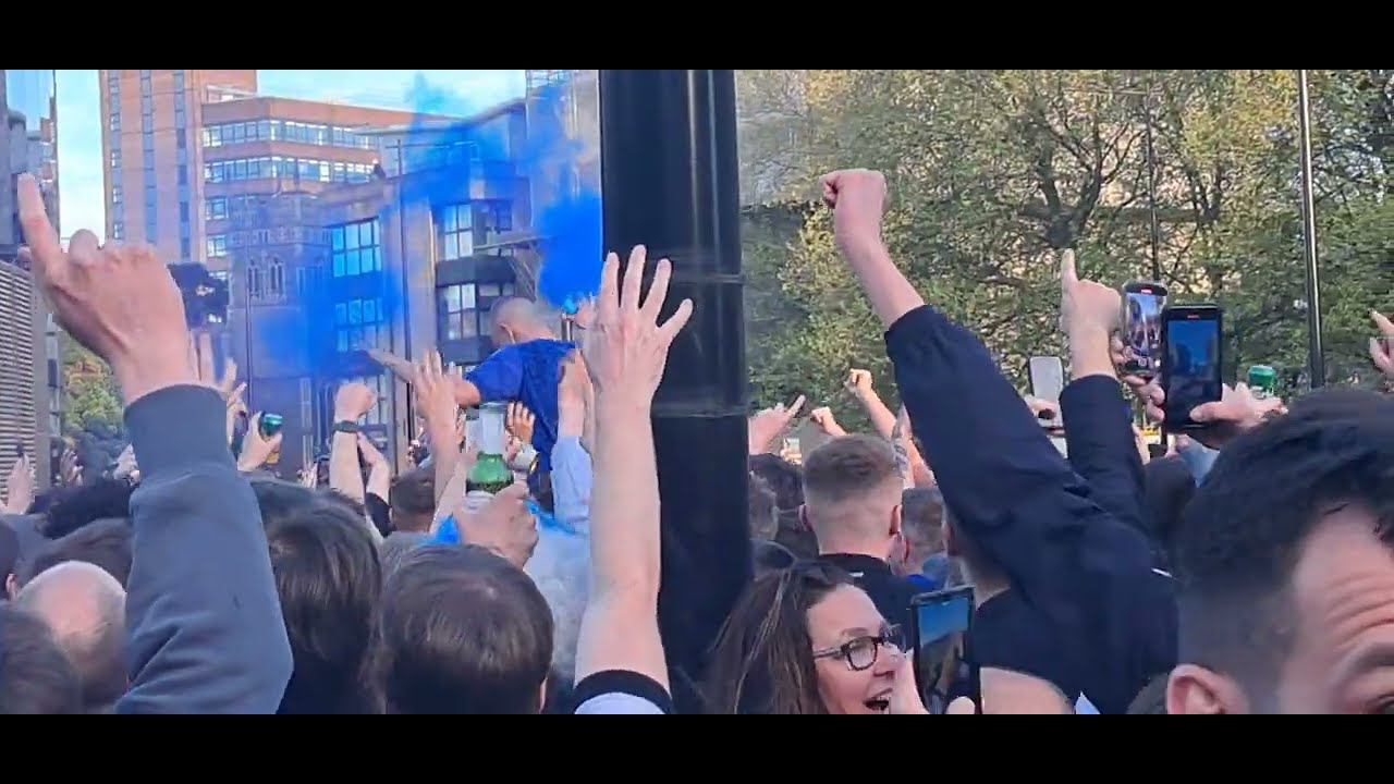 HARRY CLARKE AND IPSWICH FANS CELEBRATING PREMIER LEAGUE PROMOTION