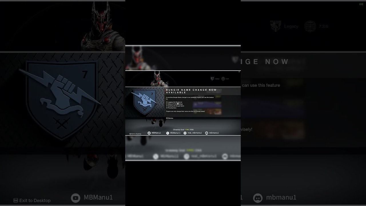 Name Change is now Available in #destiny2 #intothelight #shorts