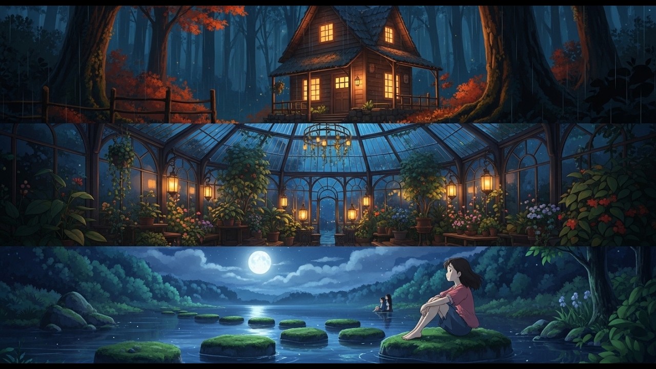 a Ghibli Dream 🌙 Deep Sleep & Relaxation (Rain, Forest, Nature ASMR)