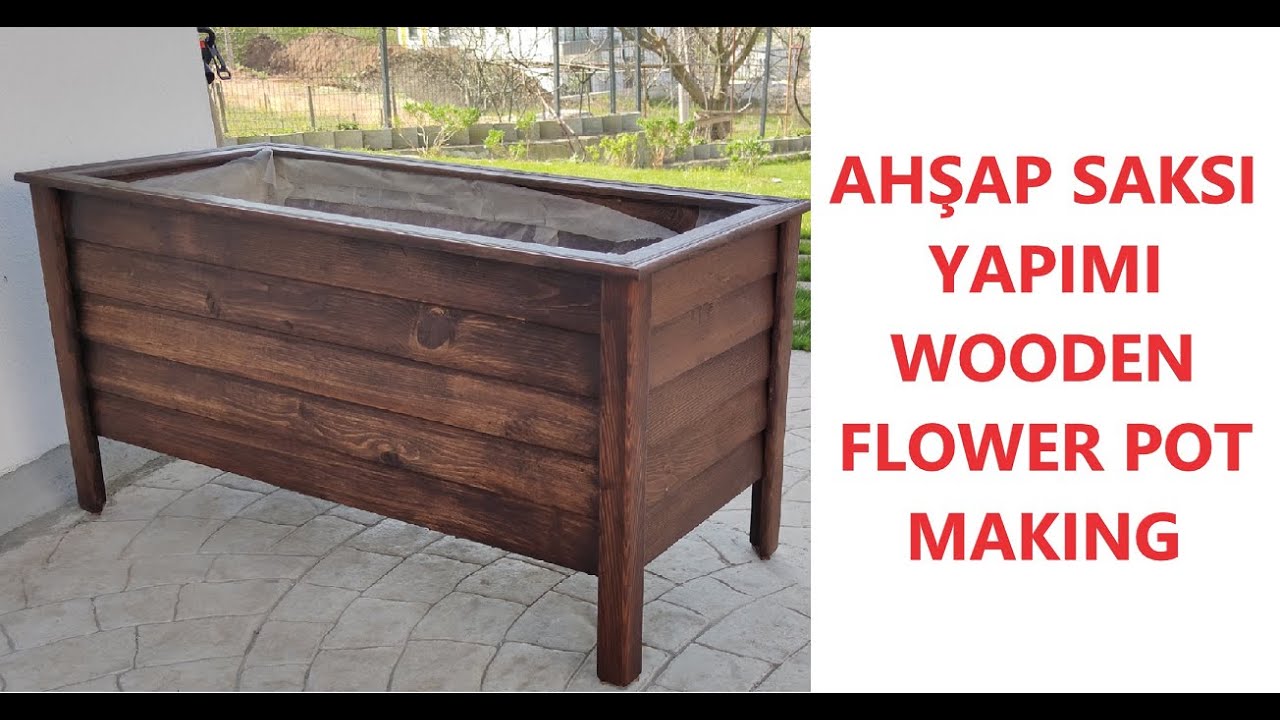 Ahşap saksı yapımı // Wooden flower pot making.