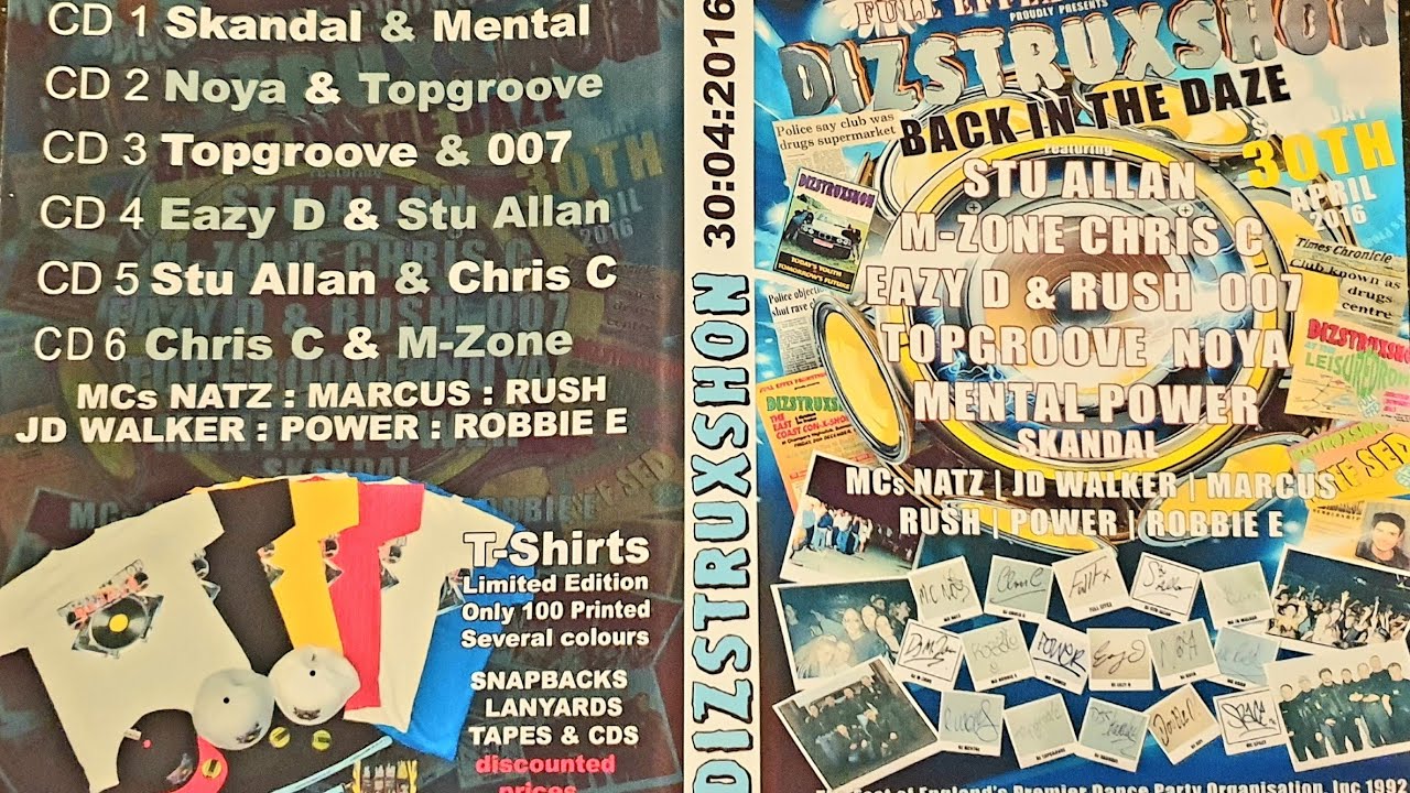 DIZSTRUXSHON BACK IN THE DAZE - DJ EAZY D & DJ STU ALLAN MC RUSH MARCUS 30-4-2016