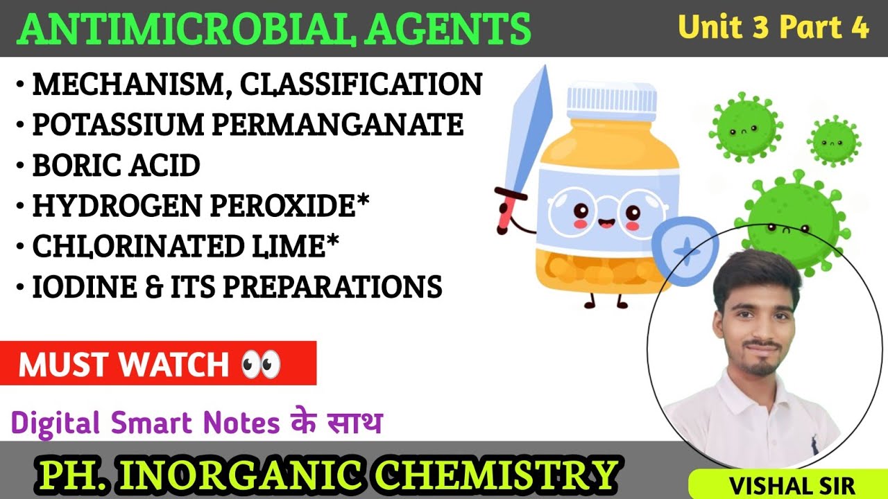 Antimicrobial agents | Unit 3  | Complete | Pharmaceutical inorganic chemistry