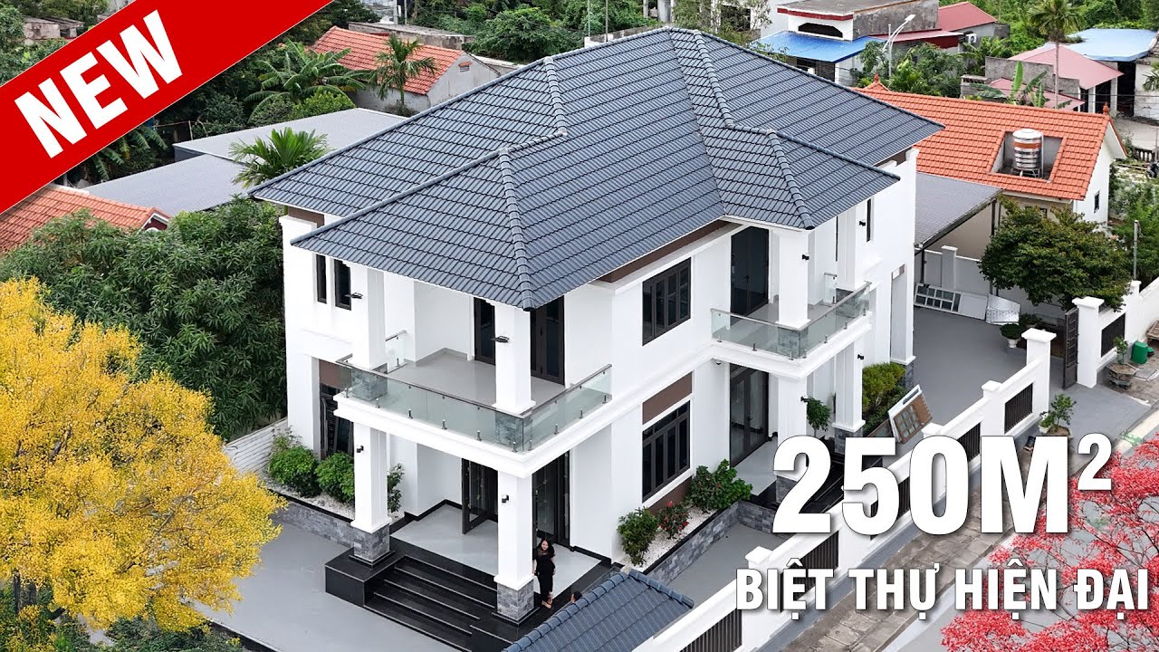 Mẫu biệt thự nhà vườn 2 tầng cực kỳ hiện đại, hài hòa với không gian thiên nhiên