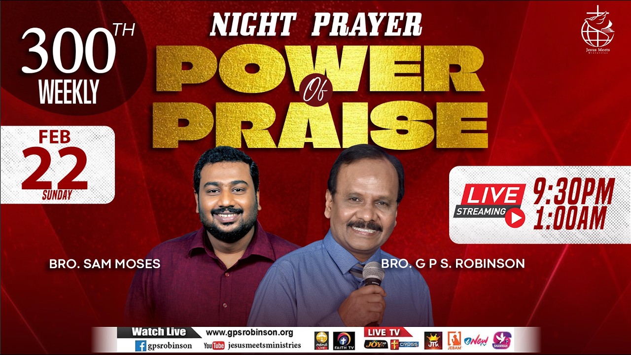🔴 LIVE 300th Weekly NIGHT PRAYER | Christian ENGLISH Message | Bro.GPS.Robinson