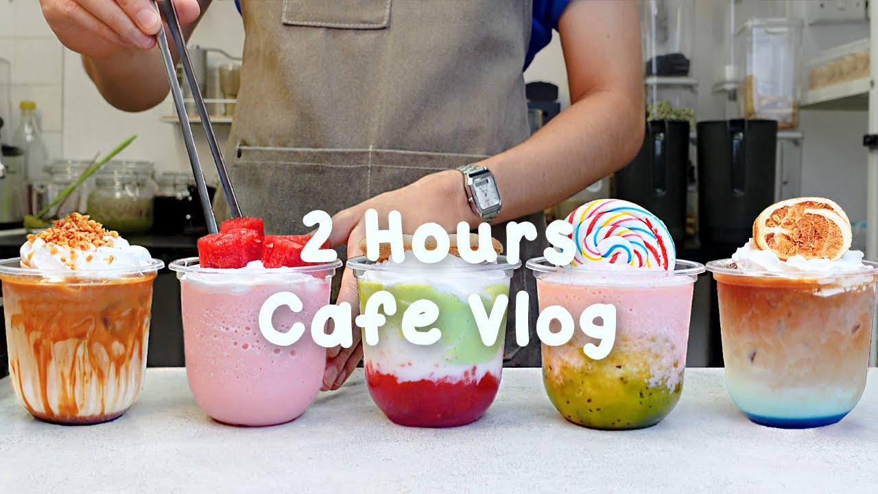 💚지치고 힘들 땐 음료 ASMR로 힐링해요/주중의 여유로움/2시간 모음🧁2 Hours Vlog/Cafe Vlog/ASMR/Tasty Coffee